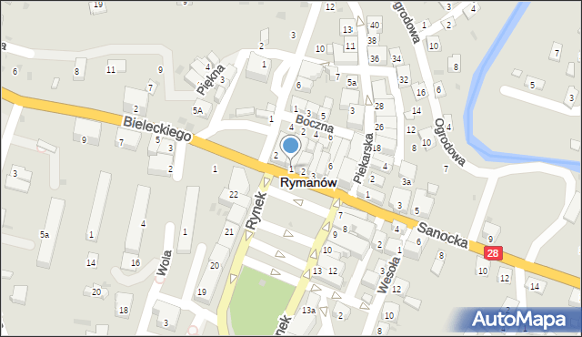 Rymanów, Rynek, 1, mapa Rymanów