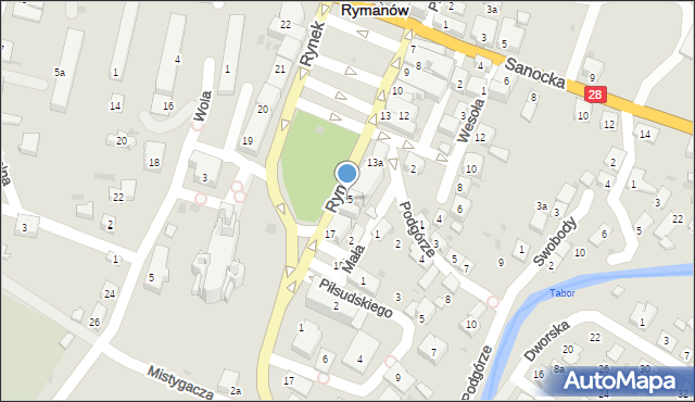 Rymanów, Rynek, 15, mapa Rymanów
