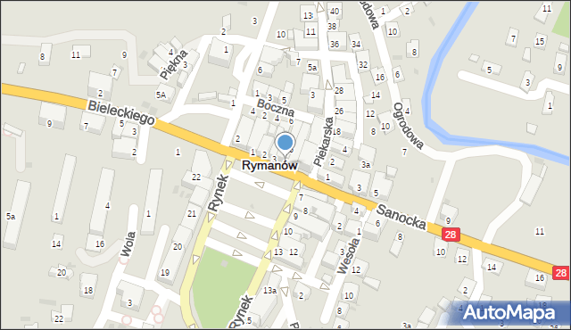 Rymanów, Rynek, 5, mapa Rymanów