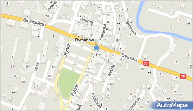 Rymanów, Rynek, 8, mapa Rymanów
