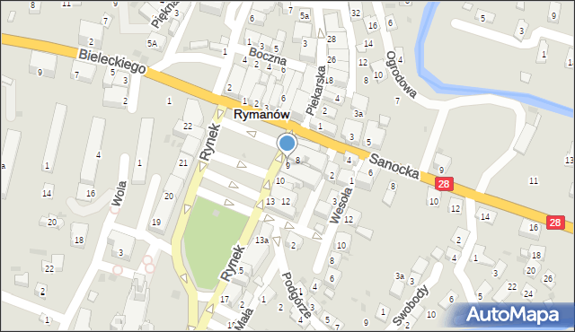 Rymanów, Rynek, 9, mapa Rymanów