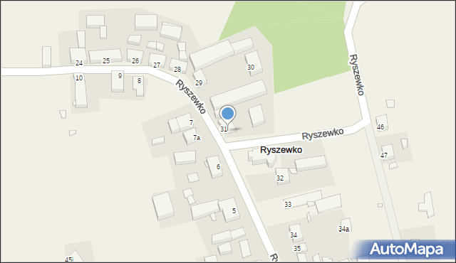 Ryszewko, Ryszewko, 31a, mapa Ryszewko