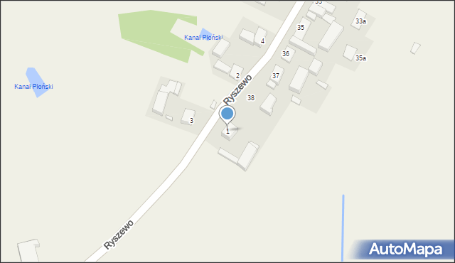 Ryszewo, Ryszewo, 1, mapa Ryszewo