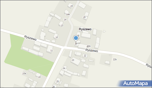 Ryszewo, Ryszewo, 20, mapa Ryszewo