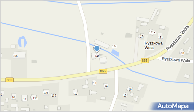 Ryszkowa Wola, Ryszkowa Wola, 14b, mapa Ryszkowa Wola