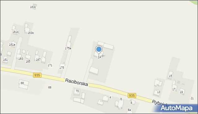 Rzuchów, Rybnicka, 1A, mapa Rzuchów