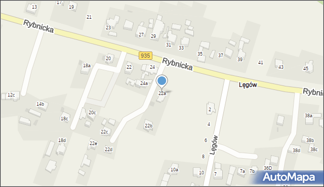 Rzuchów, Rybnicka, 22a, mapa Rzuchów
