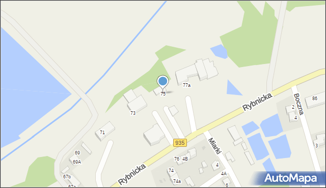 Rzuchów, Rybnicka, 75, mapa Rzuchów