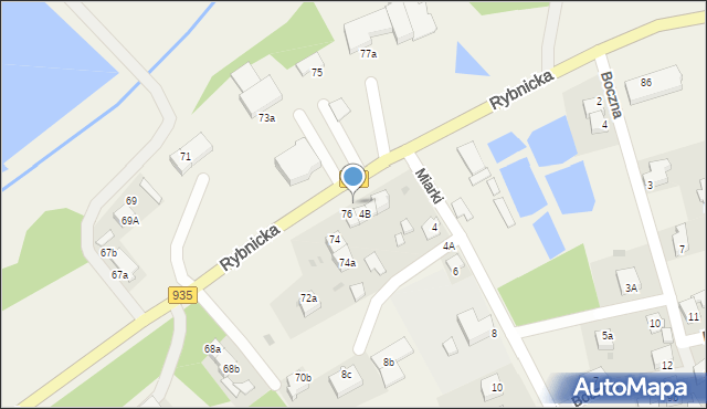 Rzuchów, Rybnicka, 78, mapa Rzuchów