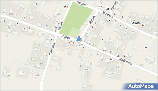 Sawin, Rynek, 8, mapa Sawin