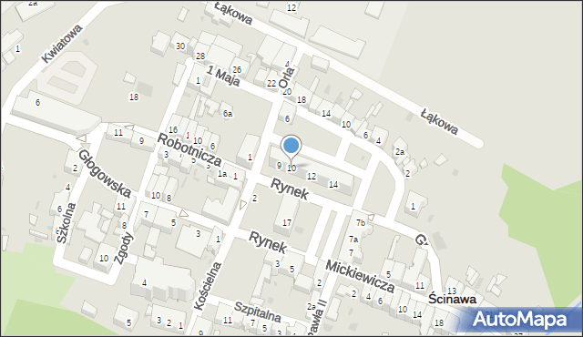 Ścinawa, Rynek, 10, mapa Ścinawa