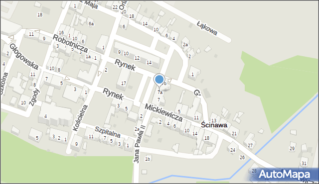 Ścinawa, Rynek, 7a, mapa Ścinawa