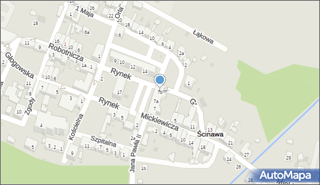 Ścinawa, Rynek, 7b, mapa Ścinawa