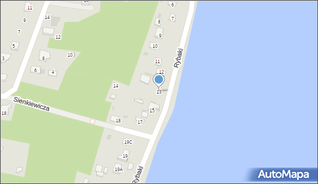 Serock, Rybaki, 13, mapa Serock