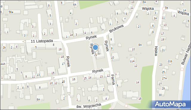 Serock, Rynek, 21, mapa Serock