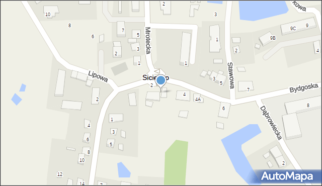 Sicienko, Rynek Pocztowy, 2, mapa Sicienko