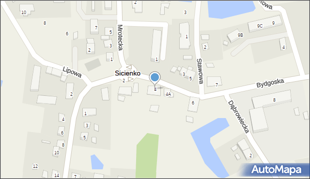 Sicienko, Rynek Pocztowy, 4, mapa Sicienko