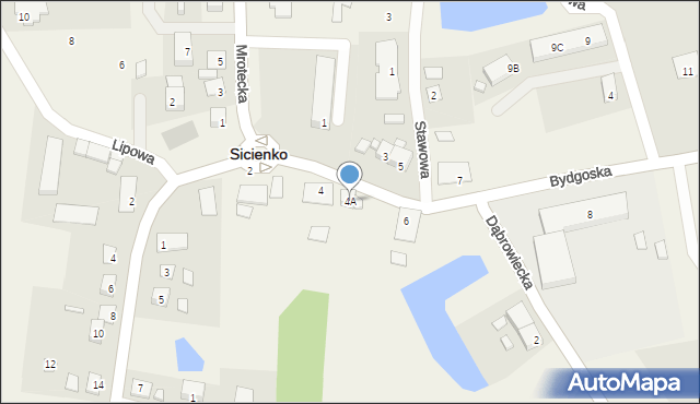 Sicienko, Rynek Pocztowy, 4A, mapa Sicienko