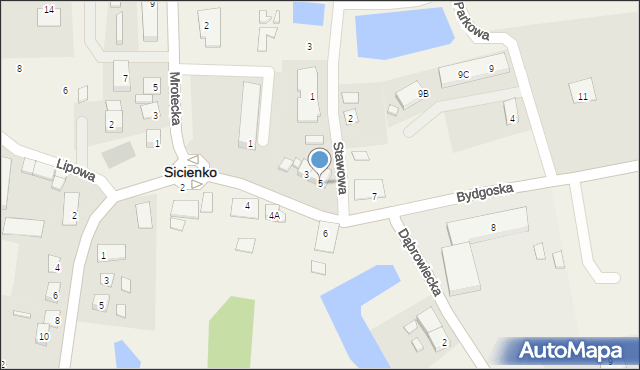Sicienko, Rynek Pocztowy, 5, mapa Sicienko