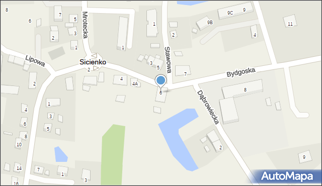 Sicienko, Rynek Pocztowy, 6, mapa Sicienko