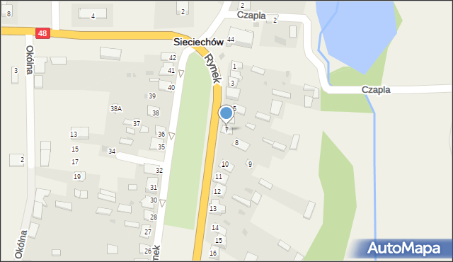 Sieciechów, Rynek, 7, mapa Sieciechów