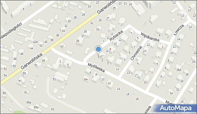 Siedlce, Rybacka, 2, mapa Siedlce
