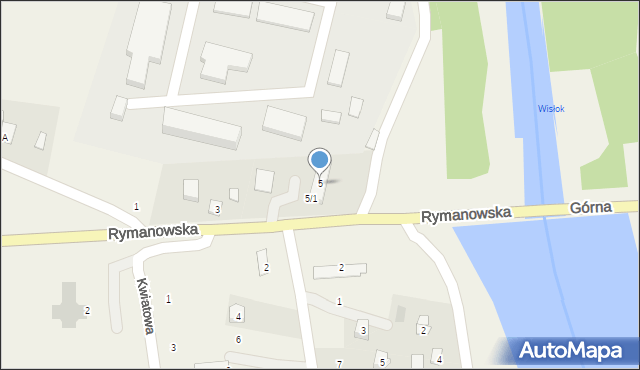 Sieniawa, Rymanowska, 5, mapa Sieniawa