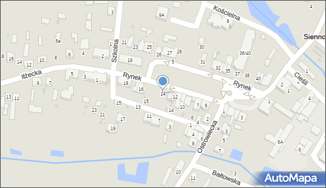 Sienno, Rynek, 14, mapa Sienno