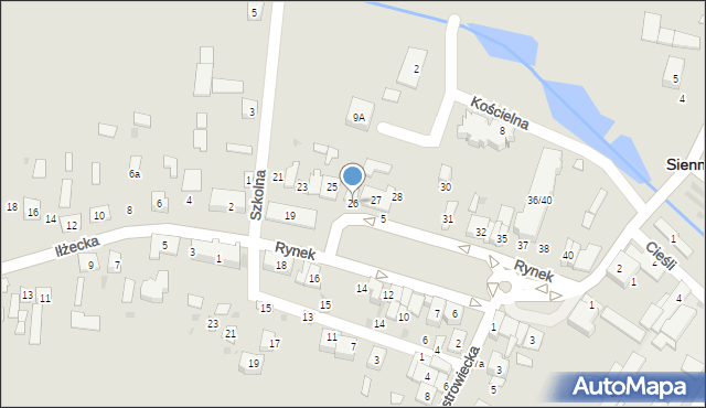Sienno, Rynek, 26, mapa Sienno