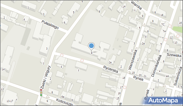 Sieradz, Rycerska, 4, mapa Sieradz