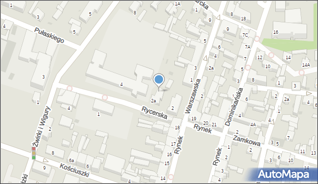 Sieradz, Rycerska, 98, mapa Sieradz