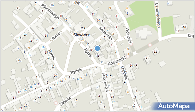 Siewierz, Rynek, 34, mapa Siewierz