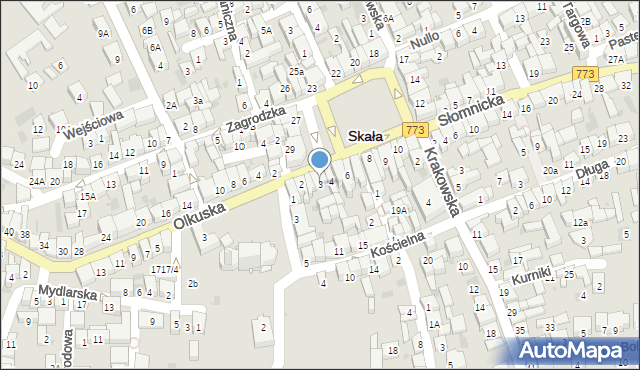 Skała, Rynek, 3, mapa Skała