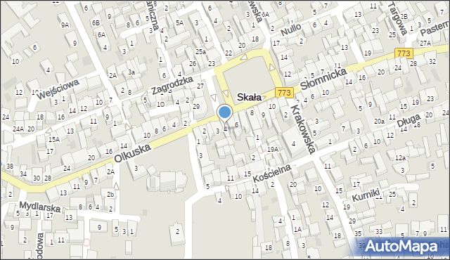 Skała, Rynek, 4, mapa Skała