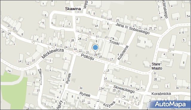 Skawina, Rynek, 19, mapa Skawina