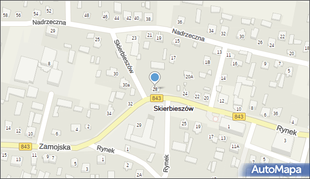 Skierbieszów, Rynek, 28, mapa Skierbieszów