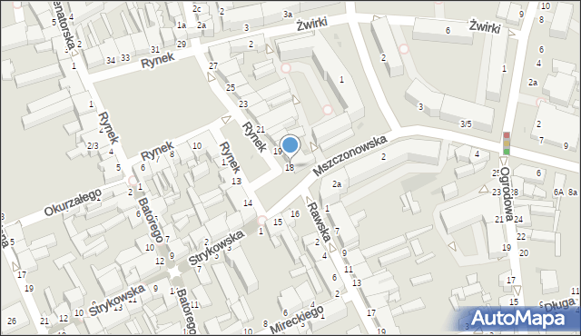Skierniewice, Rynek, 18, mapa Skierniewic