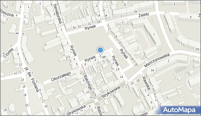 Skierniewice, Rynek, 9, mapa Skierniewic