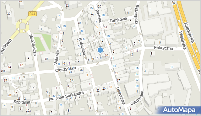 Skoczów, Rynek, 8, mapa Skoczów