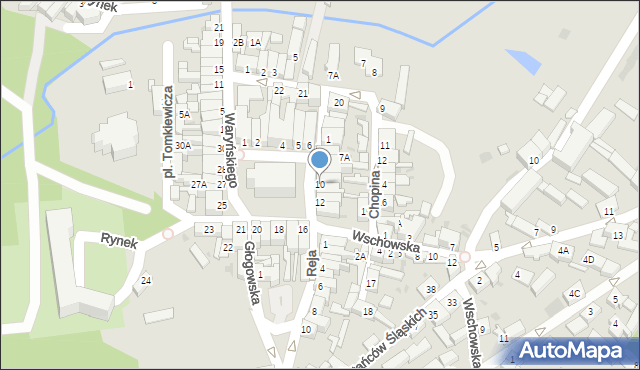 Sława, Rynek, 10, mapa Sława