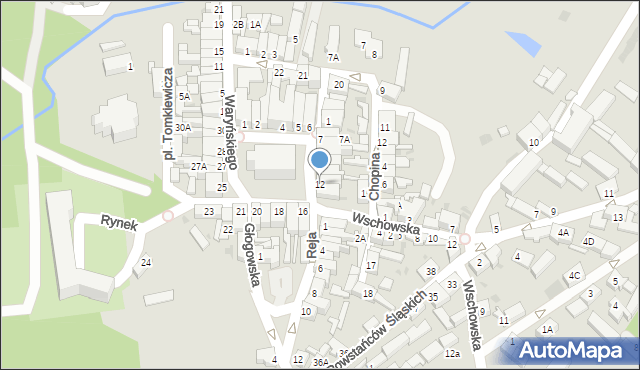 Sława, Rynek, 12, mapa Sława