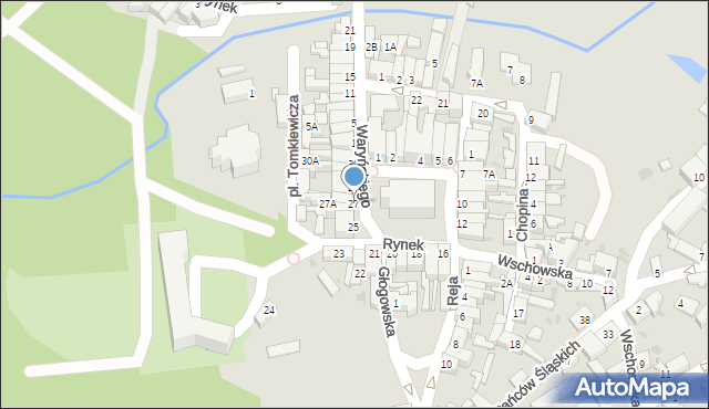 Sława, Rynek, 27, mapa Sława