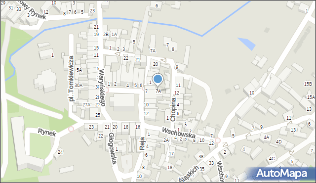 Sława, Rynek, 7A, mapa Sława