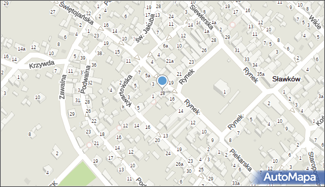 Sławków, Rynek, 18, mapa Sławków