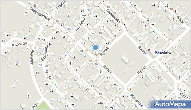 Sławków, Rynek, 19, mapa Sławków