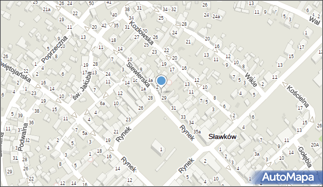 Sławków, Rynek, 29a, mapa Sławków