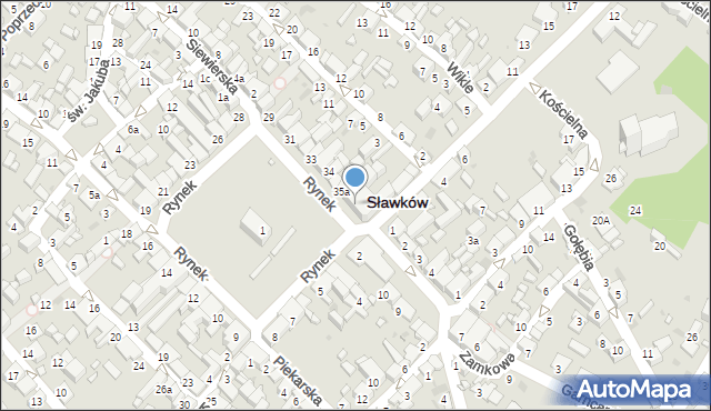 Sławków, Rynek, 36, mapa Sławków