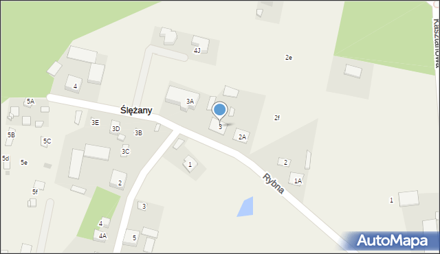 Ślężany, Rybna, 3, mapa Ślężany