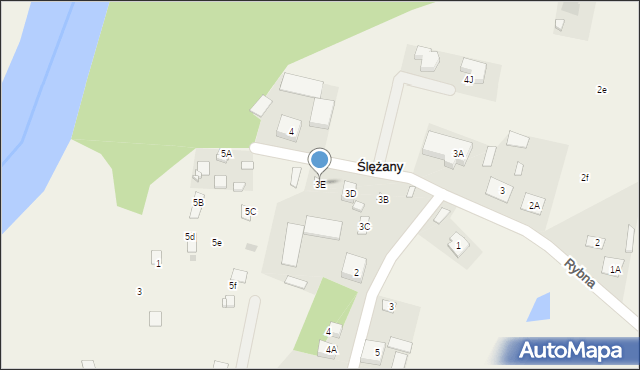 Ślężany, Rybna, 3E, mapa Ślężany
