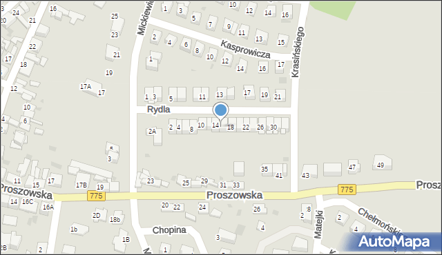 Słomniki, Rydla Lucjana, 16, mapa Słomniki